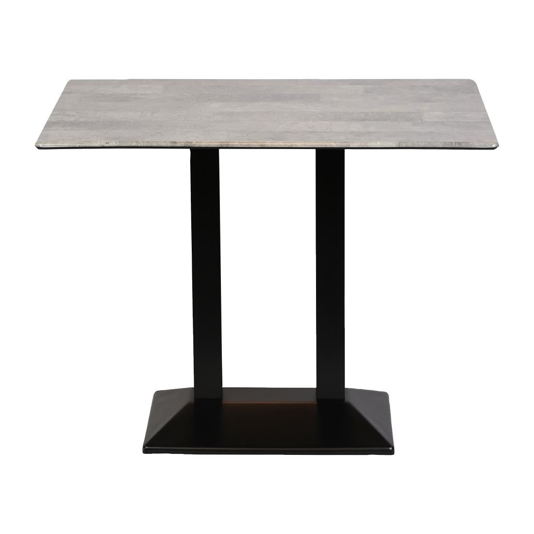 Turin Metal Base Rectangle Poseur Table with Laminate Top in Concrete