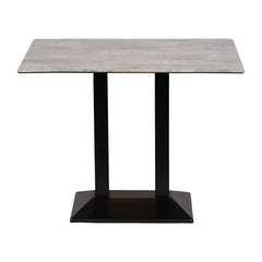 Turin Metal Base Rectangle Poseur Table with Laminate Top in Concrete