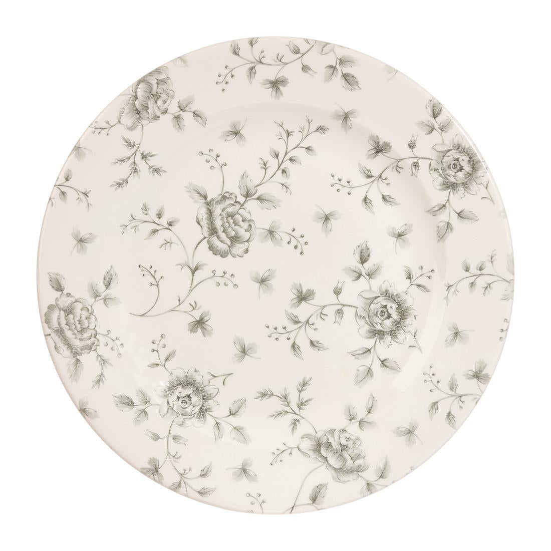 Churchill Vintage Prints Rose Chintz Profile Plates Grey 276mm (Pack of 6)