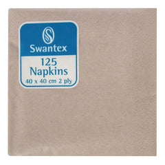 Swantex Recycled Dinner Napkin Kraft 40x40cm 2ply 1/4 Fold (Pack of 2000)