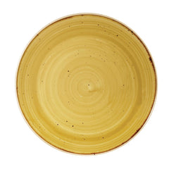 Churchill Stonecast Round Coupe Plates Mustard Seed Yellow 220mm