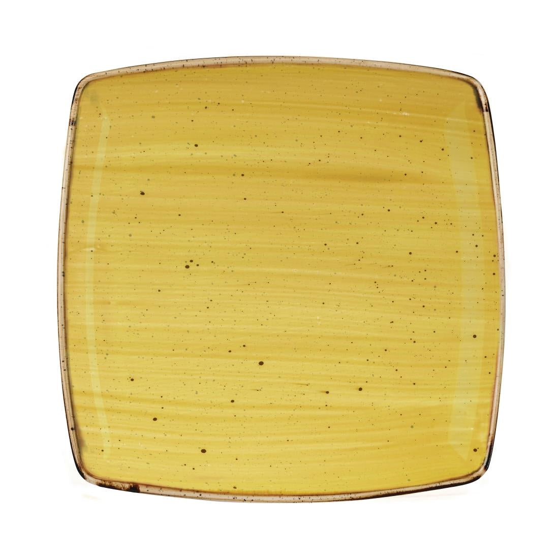 Churchill Stonecast Deep Square Plate Mustard Seed Yellow 260mm (Pack of 6)