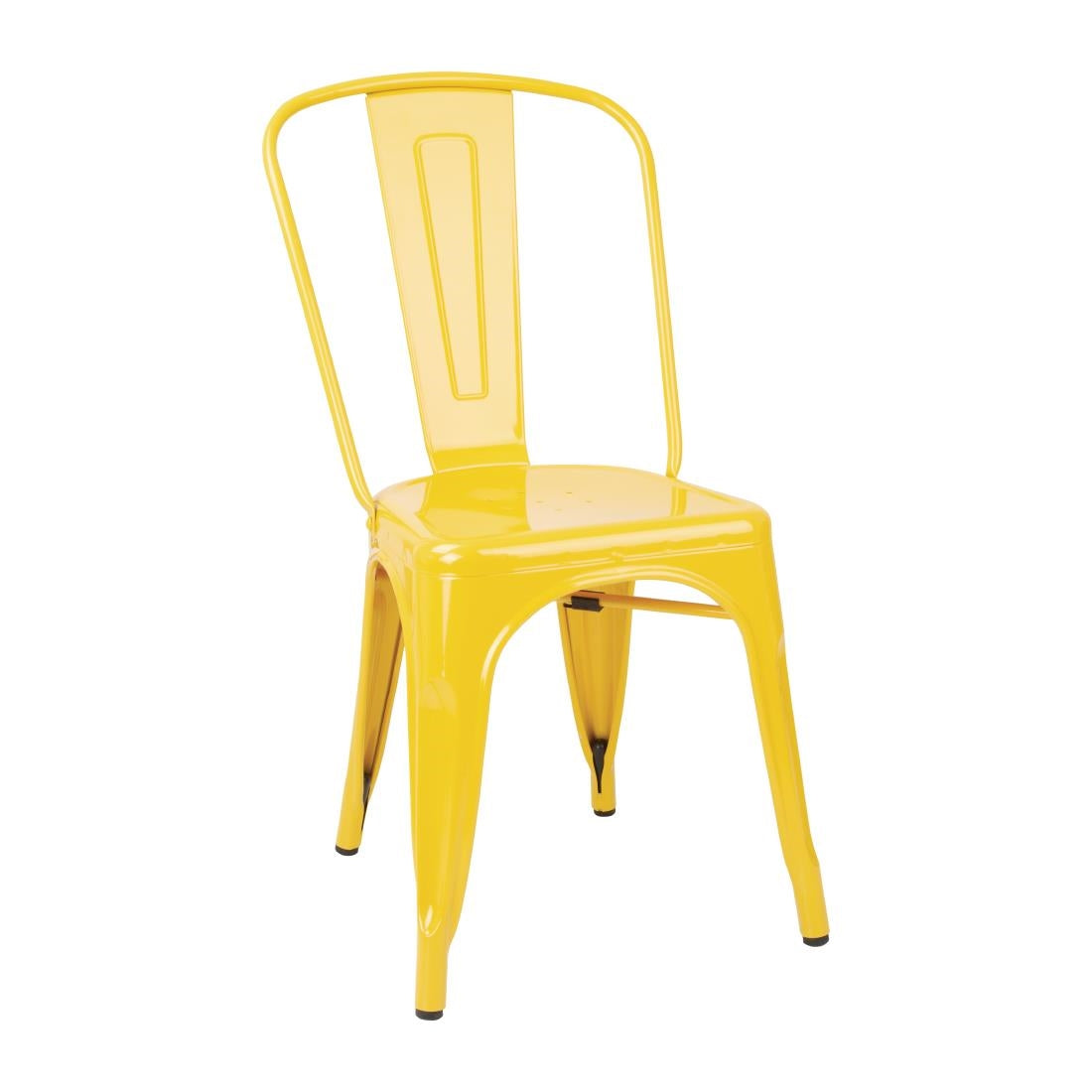 Bolero Bistro Steel Side Chairs Yellow (Pack of 4)