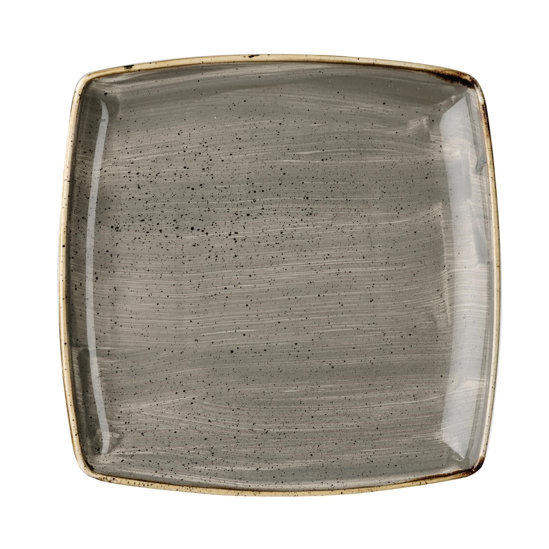 Churchill Stonecast Deep Square Plate Peppercorn Grey 260mm (Pack of 6)