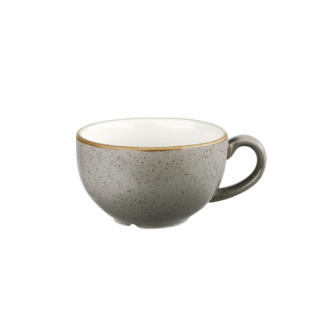 Churchill Stonecast Round Cappuccino Cup Peppercorn Grey 12oz
