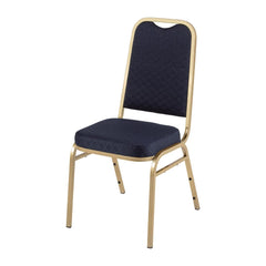 Bolero Square Back Banquet Chairs Blue & Gold (Pack of 4)