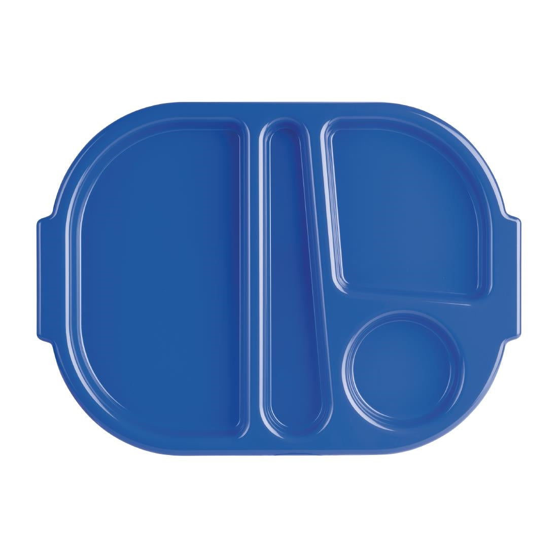 Olympia Kristallon Small Polycarbonate Compartment Food Trays Blue 321mm