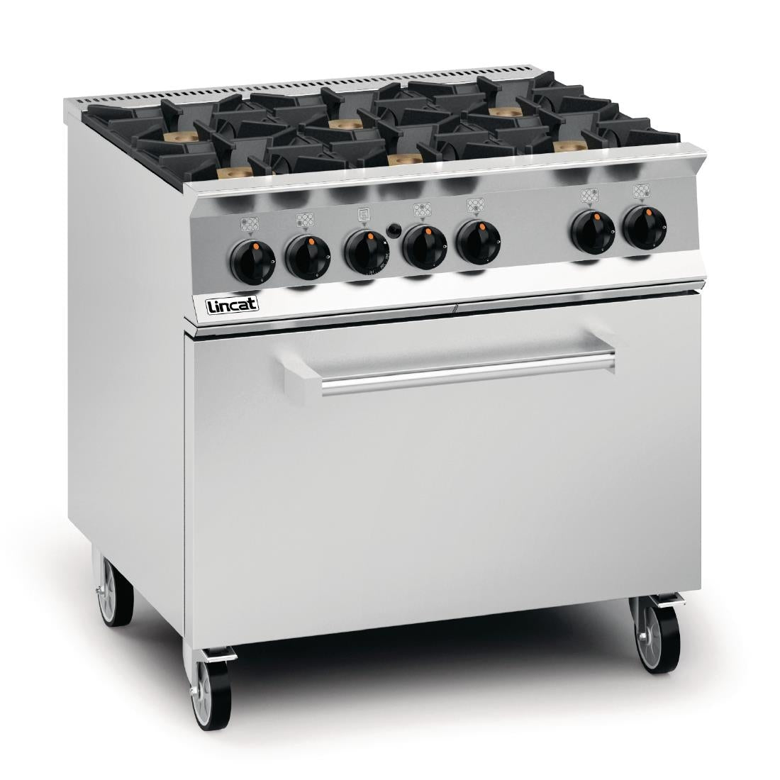 Lincat Opus 800 Natural Gas 6 Burner Range with Drop Down Door OG8002/N