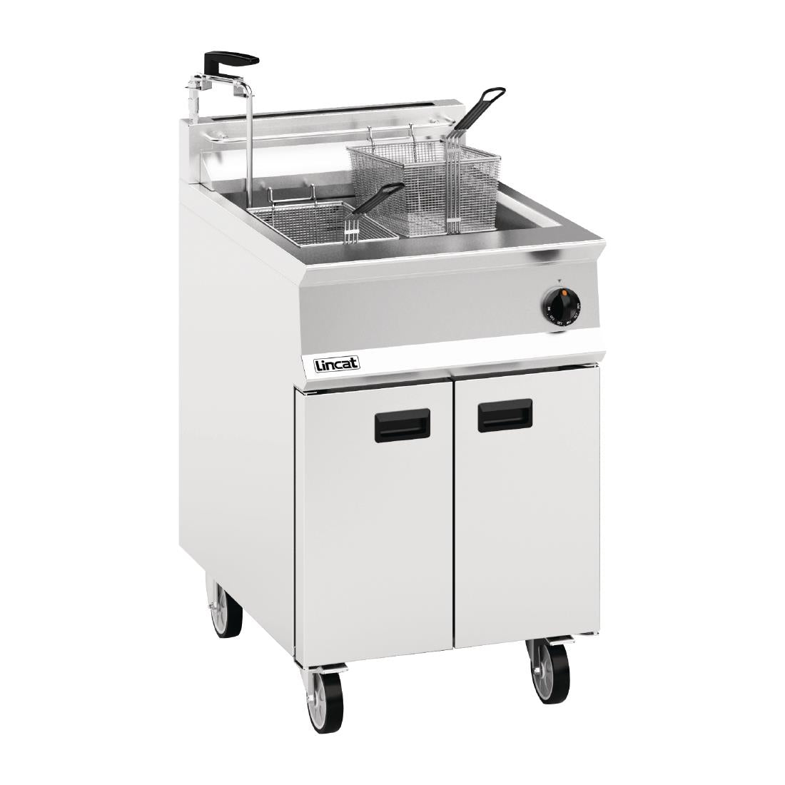 Lincat Opus 800 Single Tank Twin Basket Free Standing Natural Gas Filtration Fryer OG8107/OP