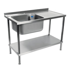 Vogue Fully Assembled Stainless Steel Sink Right Hand Drainer 1000mm