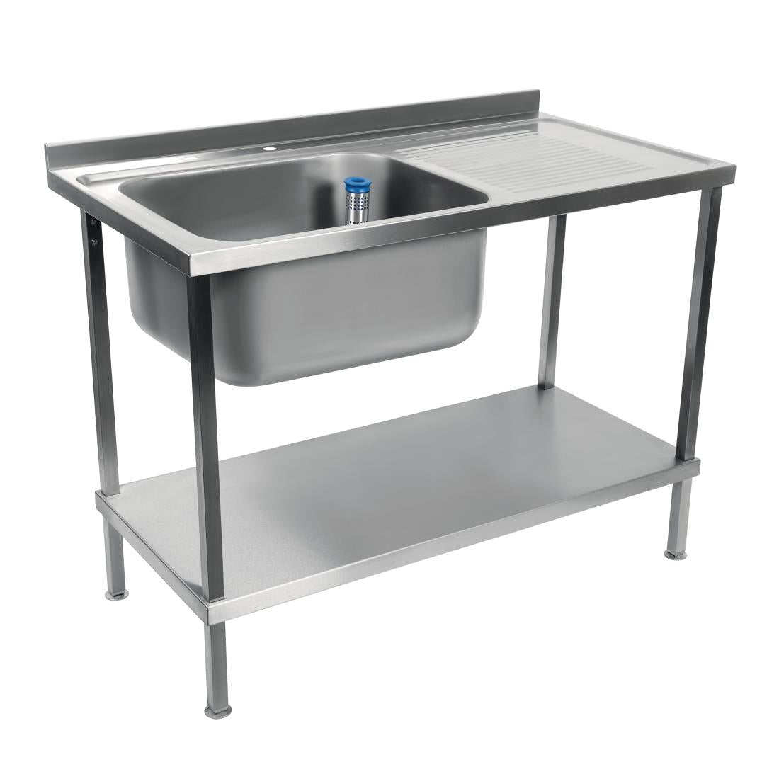 Vogue Fully Assembled Stainless Steel Sink Single Right Hand Drainer 1200mm