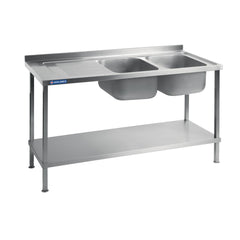 Vogue Fully Assembled Stainless Steel Sink Left Hand Drainer 1500mm