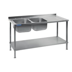 Vogue Fully Assembled Stainless Steel Sink Right Hand Drainer 1800mm