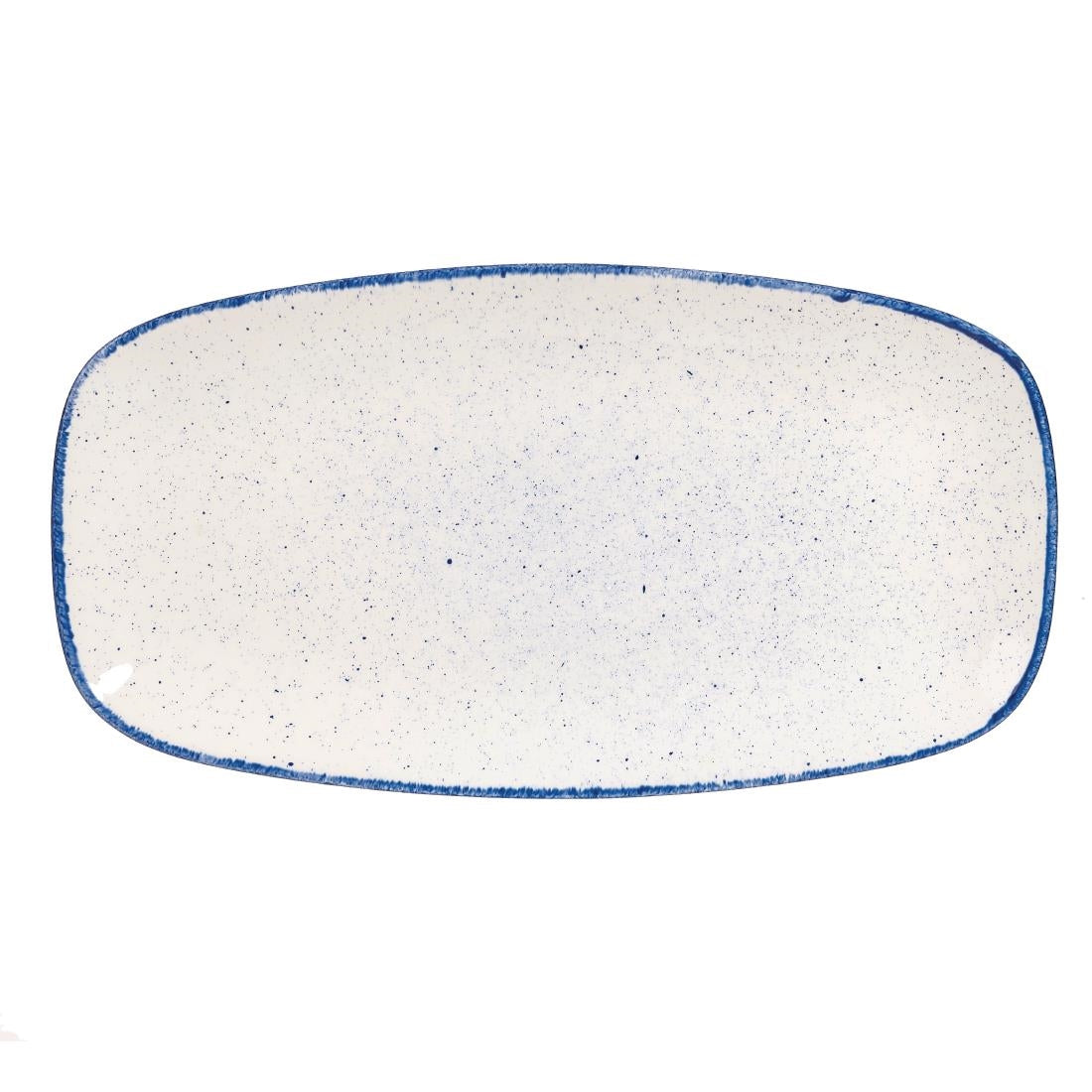 Churchill Stonecast Hints Rectangular Plates Indigo Blue 355mm (Pack of 6)