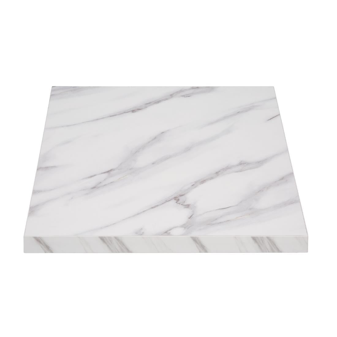 Bolero Pre-Drilled Square Table Top Marble Effect 600mm