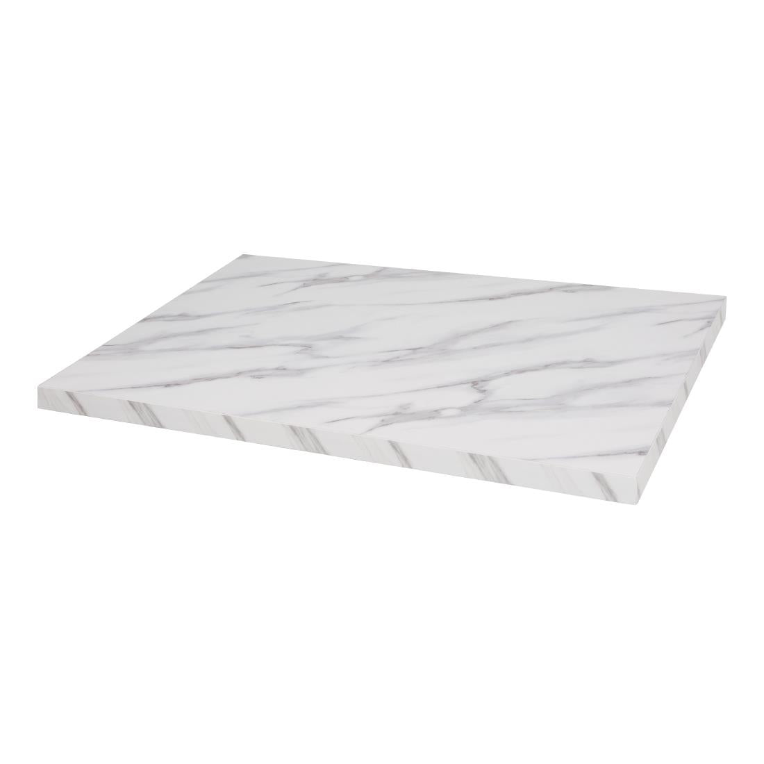 Bolero Pre-Drilled Rectangular Table Top Marble Effect 700mm