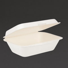 Fiesta Compostable Bagasse Hinged Food Containers 183mm (Pack of 250)