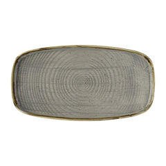 Churchill Stonecast Peppercorn Grey Chefs' Walled Oblong Plate 350mm (Pack of 6)
