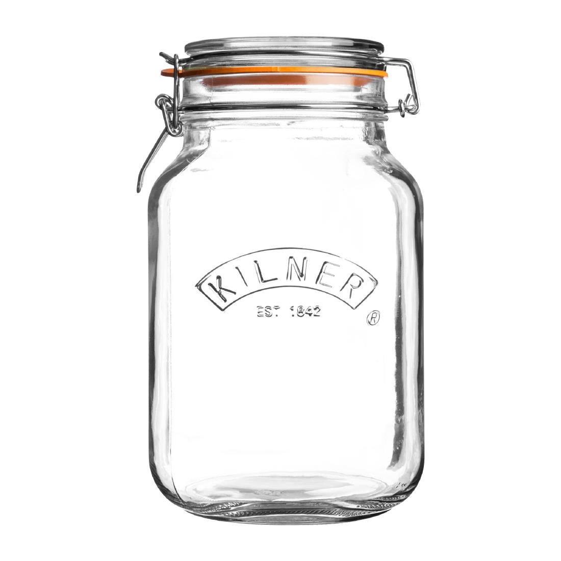 Kilner Square Clip Top Jar 1.5Ltr (Pack 4)         