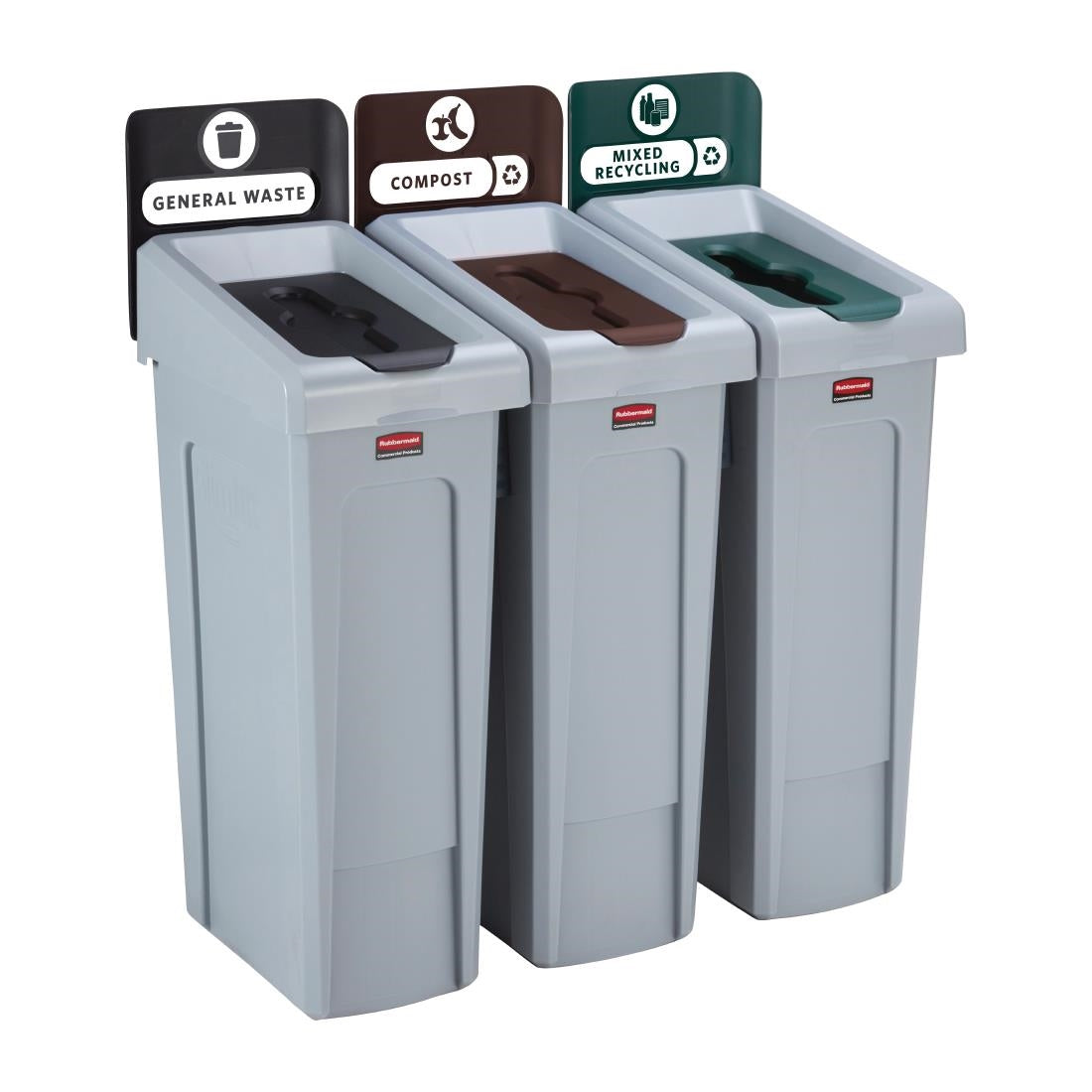 Rubbermaid Slim Jim Three Stream Recycling Station 87Ltr