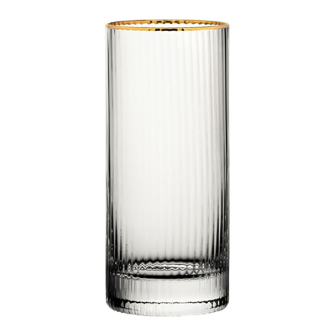 Utopia Hayworth Hiball Glasses Gold Rim Glasses 355ml (Pack of 6)