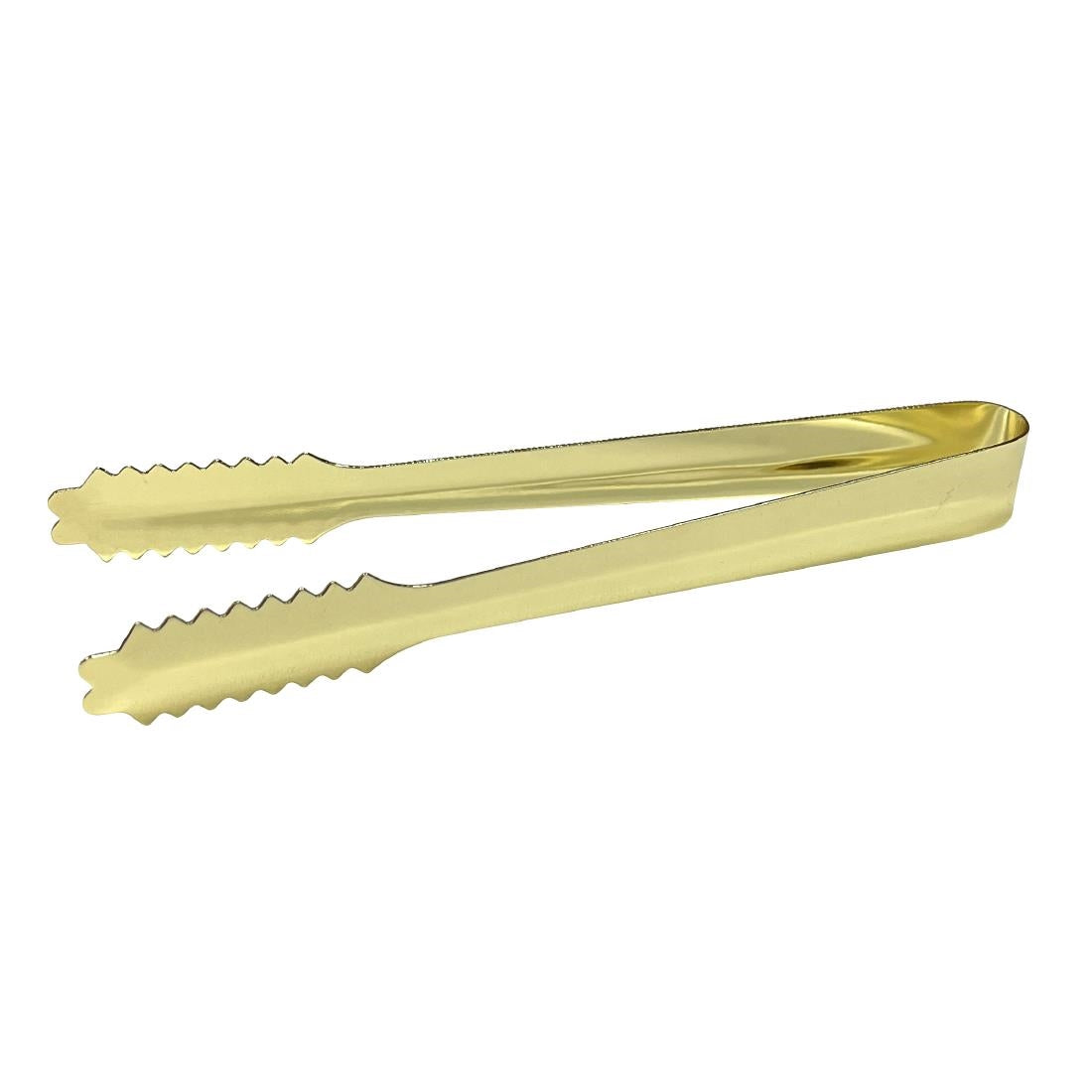 Beaumont Stainless Steel Ice Tongs Gold Plated 7''