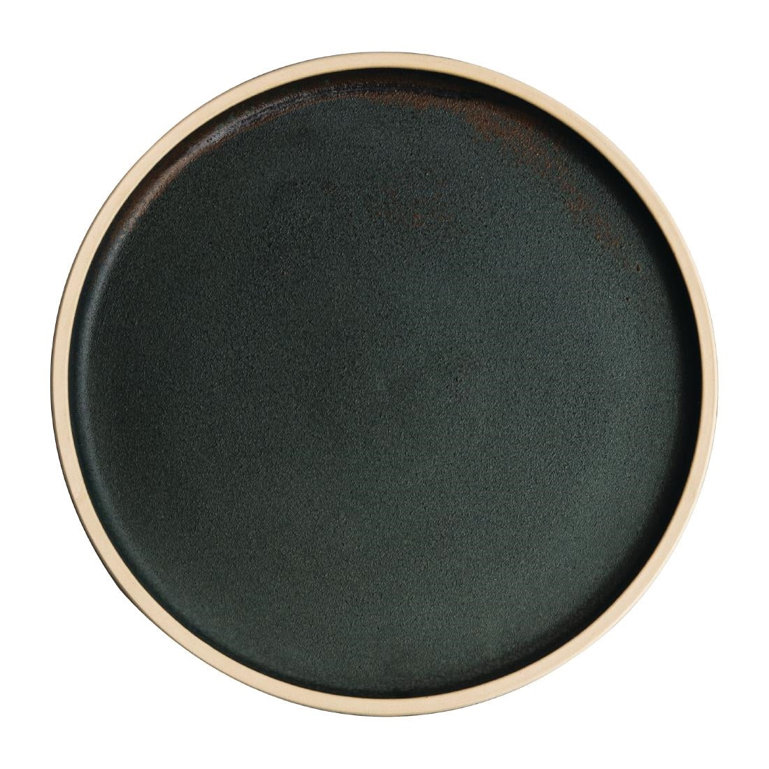 Olympia Canvas Flat Round Plate Green Verdigris 250mm (Pack of 6)