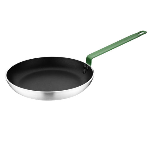 Hygiplas Aluminium Non-Stick Teflon Platinum Plus Frying Pan with Green Handle 28cm