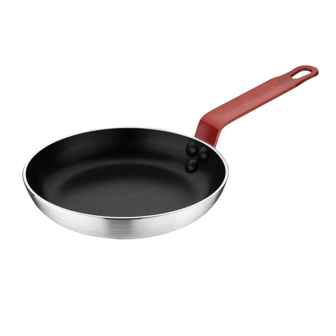 Hygiplas Aluminium Non-Stick Teflon Platinum Plus Frying Pan with Red Handle 20cm