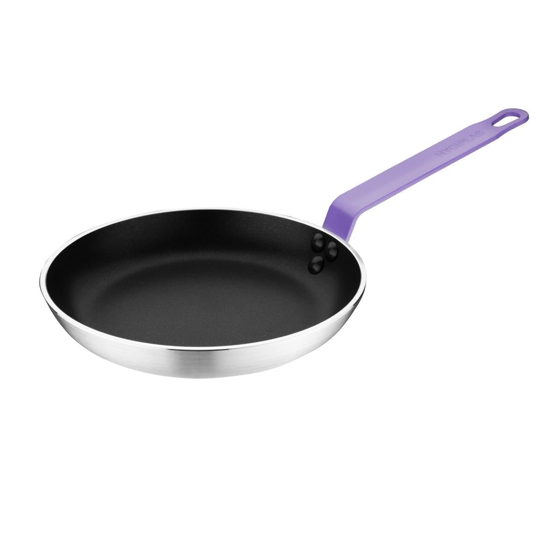 Hygiplas Aluminium Non-Stick Teflon Platinum Plus Frying Pan with Purple Handle 20cm