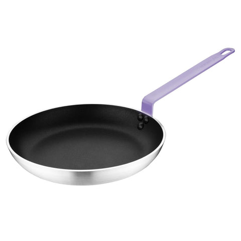 Hygiplas Aluminium Non-Stick Teflon Platinum Plus Frying Pan with Purple Handle 24cm