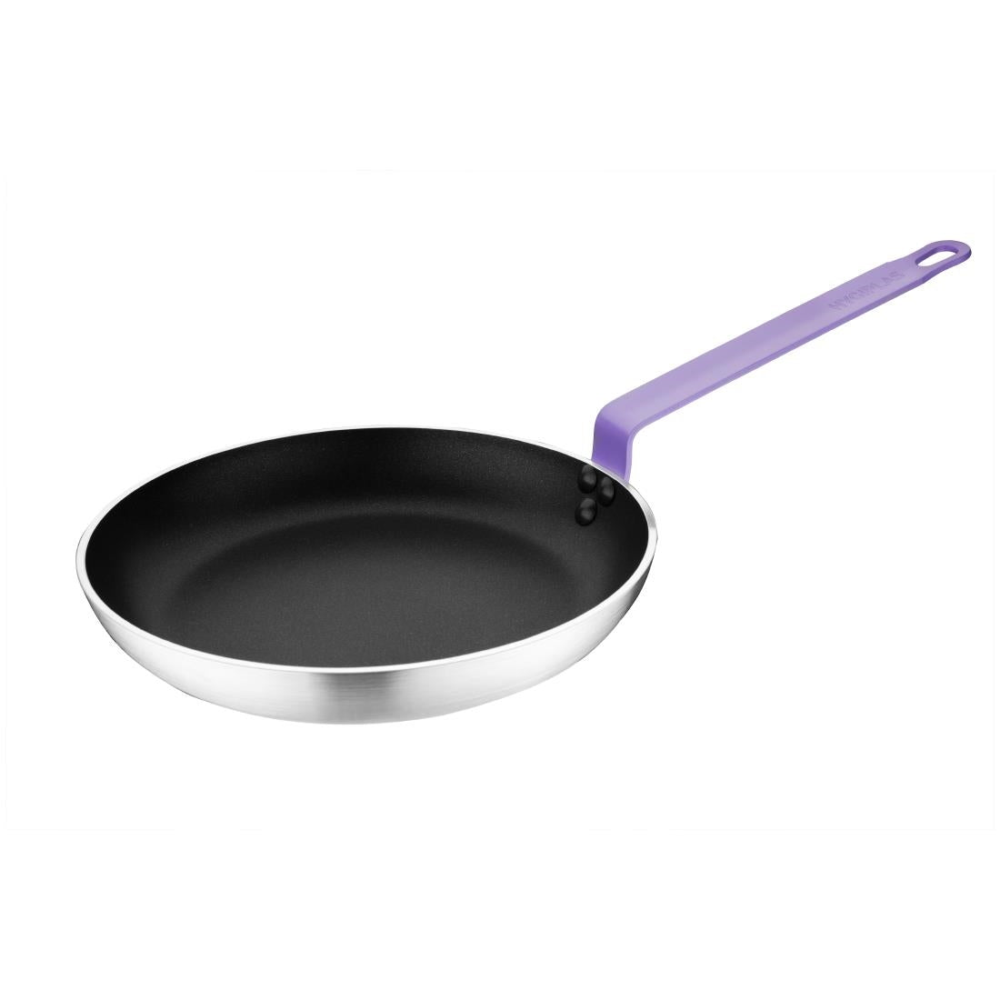 Hygiplas Aluminium Non-Stick Teflon Platinum Plus Frying Pan with Purple Handle 28cm