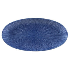 Churchill Studio Prints Agano Oval Chefs Plates Blue 347 x 173mm (Pack of 6)