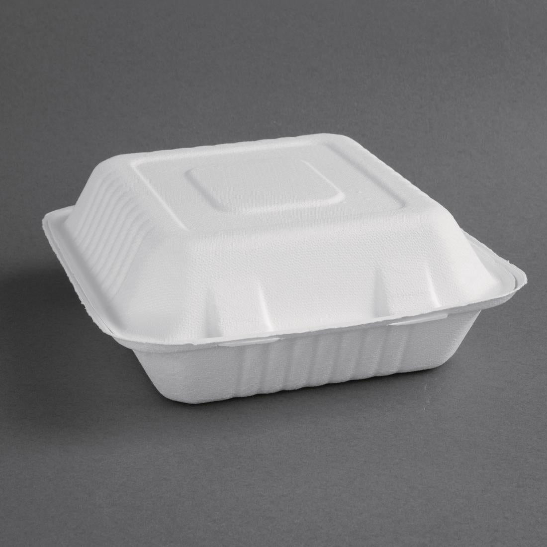 Fiesta Compostable Bagasse Hinged Food Containers 223mm (Pack of 200)