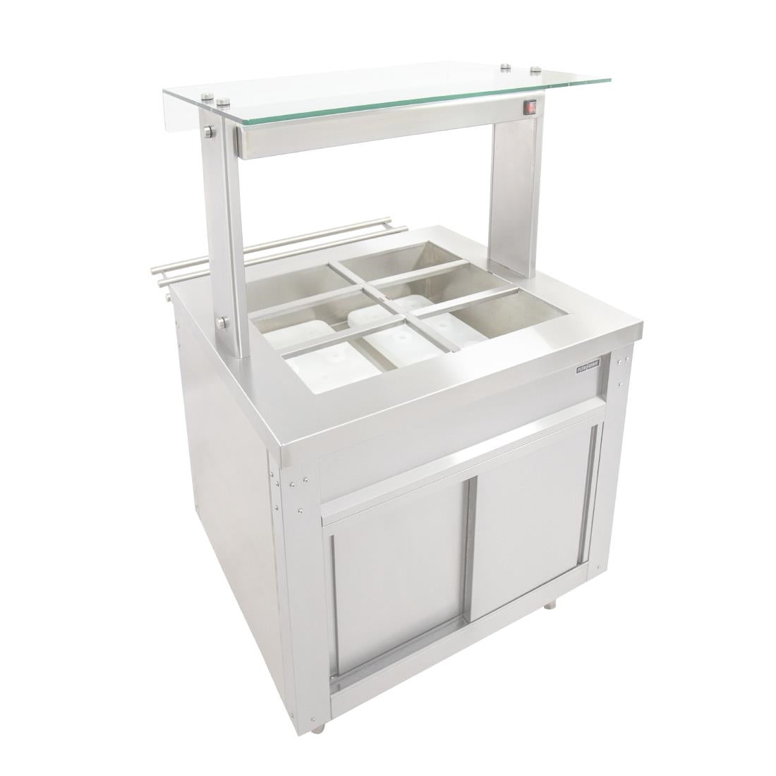 Parry Flexi-Serve Ambient Cupboard with Chilled Well and LED Illuminated Gantry FS-AW2PACK