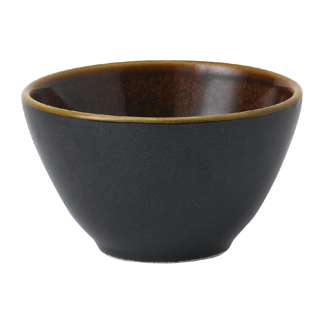 Churchill Super Vitrified Nourish Black Onyx Two Tone Contour Deep Bowls 8oz (Pack of 12)