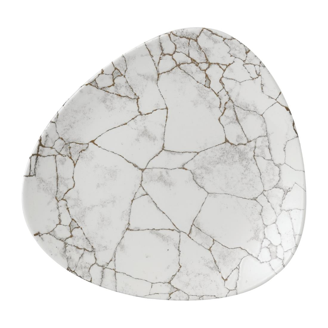 Churchill Studio Prints Kintsugi Agate Grey Lotus Plates 254mm (Pack of 12)
