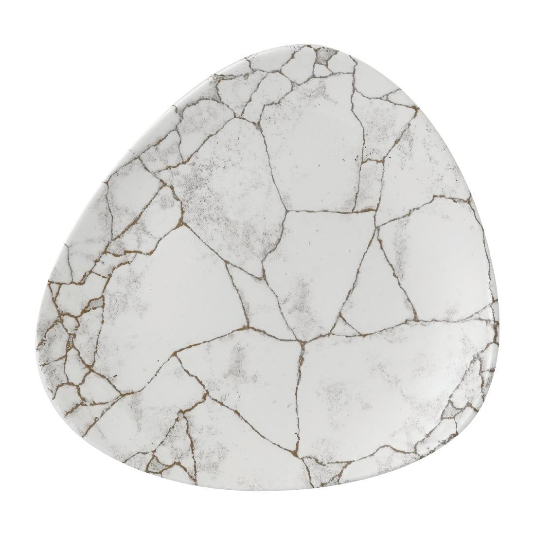 Churchill Studio Prints Kintsugi Agate Grey Lotus Plates 228mm (Pack of 12)