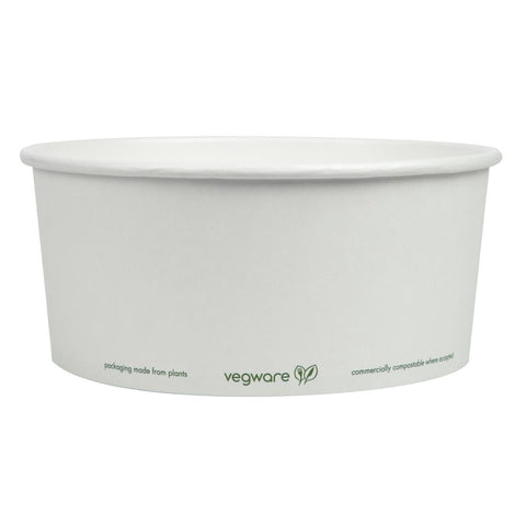 Vegware 185-Series Compostable Bon Appetit Wide PLA-lined Paper Food Bowls 48oz (Pack of 300)