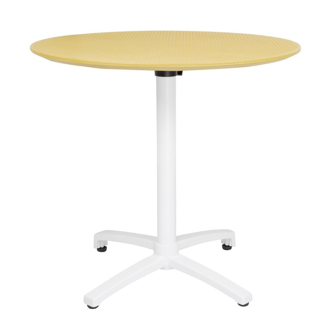 Bolero Folding Polypropylene Table 800mm Mustard Yellow