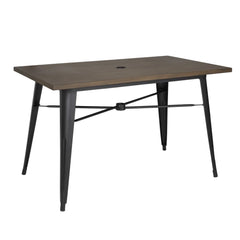 Bolero Complete Outdoor Aluminium Table 120x76x76cm - Dark Wood Effect Finish