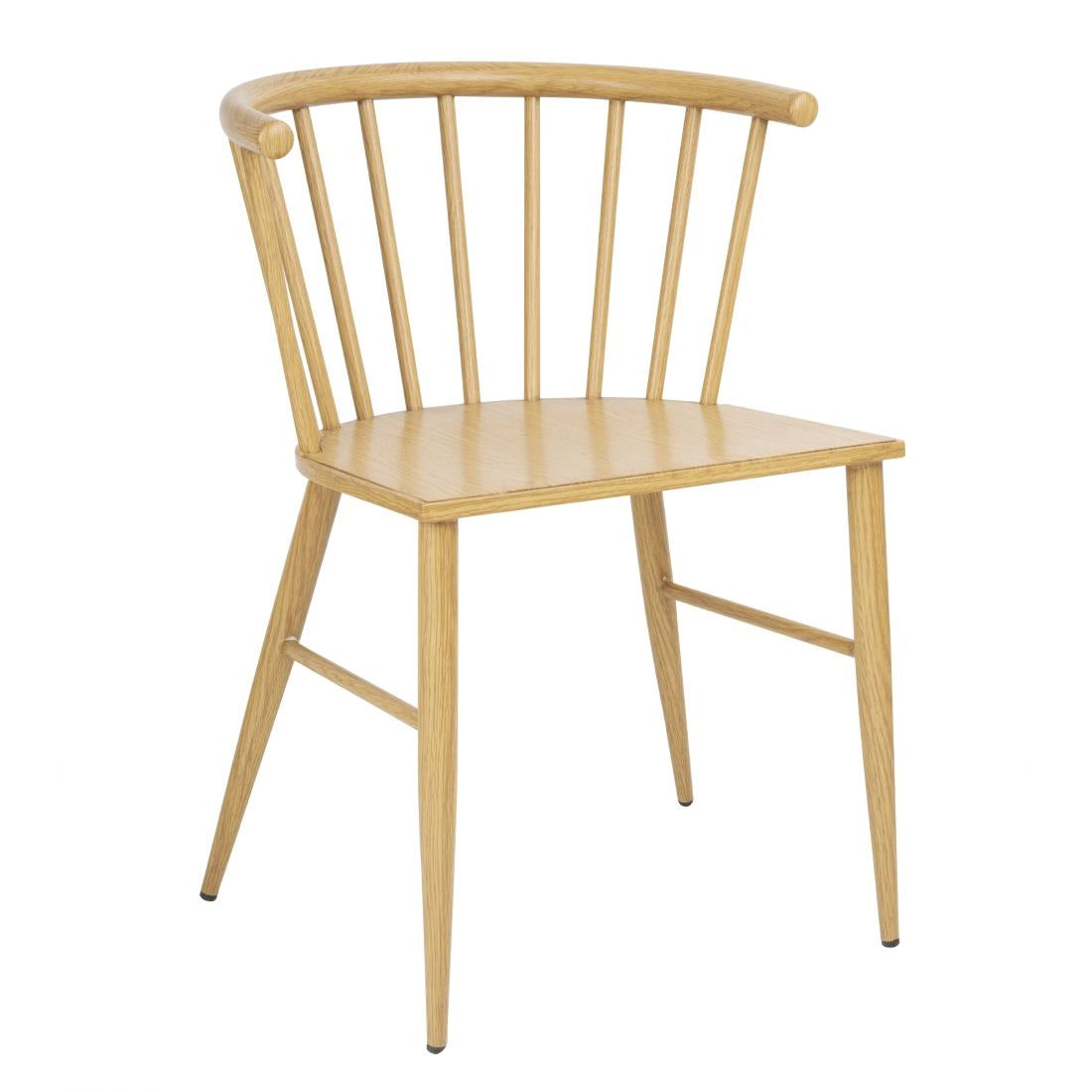 Bolero Harrowdene Metal Side Chairs Wood Effect (Pack of 2)