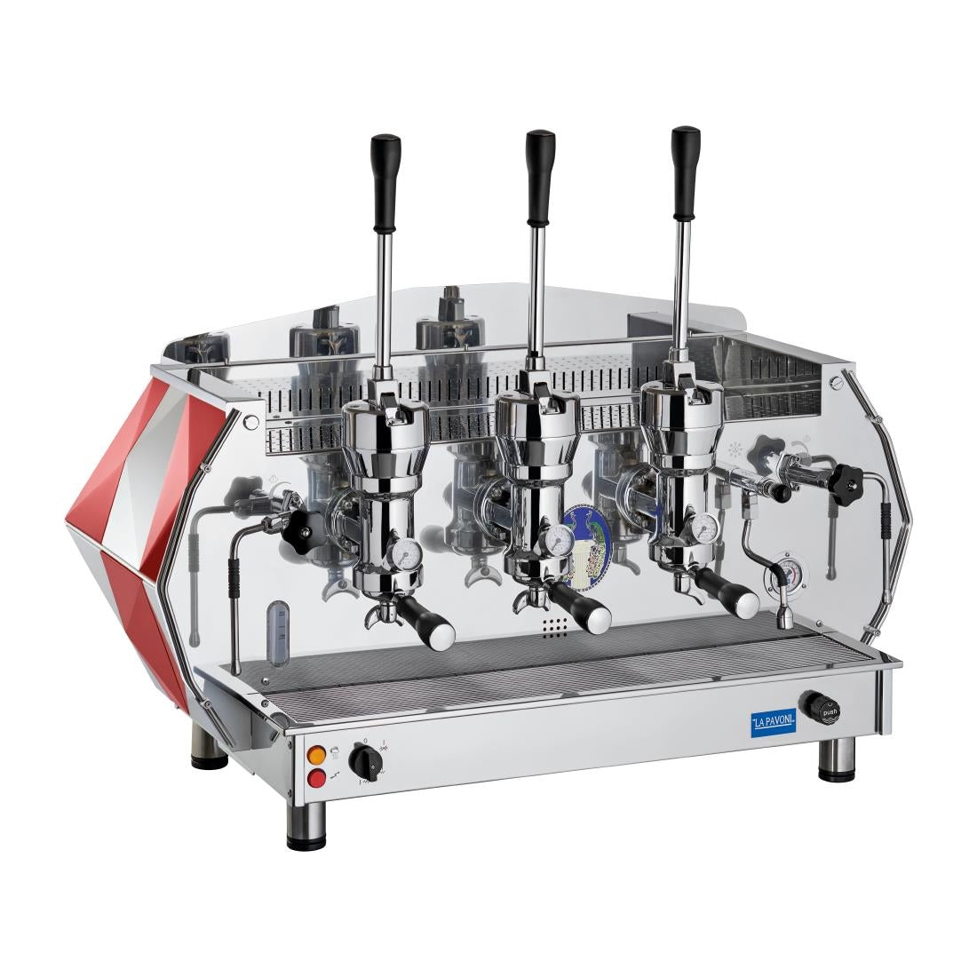 La Pavoni Three Group Professional Lever Coffee Machine 3-Phase Red DIA3L2419EU