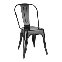 Bolero Bistro Steel Side Chairs Black (Pack of 4)