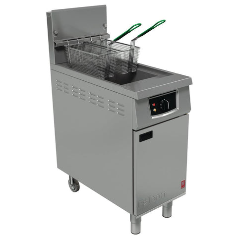 Falcon 400 Series Single Pan Twin Basket Gas Fryer with Filtration & Fryer Angel Natural Gas