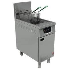 Falcon 400 Series Single Pan Twin Basket Gas Fryer with Filtration & Fryer Angel LPG