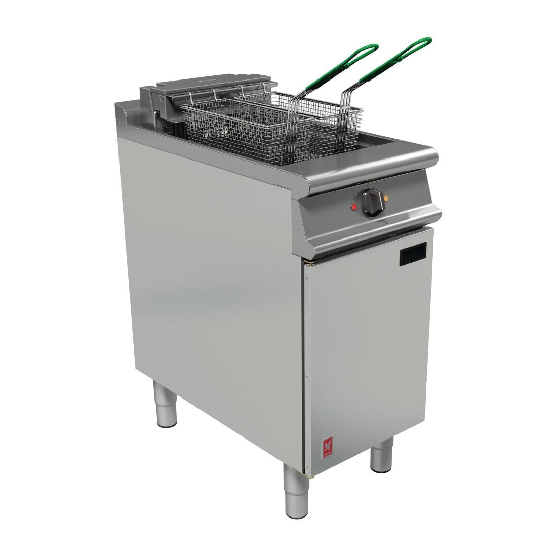 Falcon Dominator Plus Twin Basket Fryer with Filtration & Fryer Angel on Feet