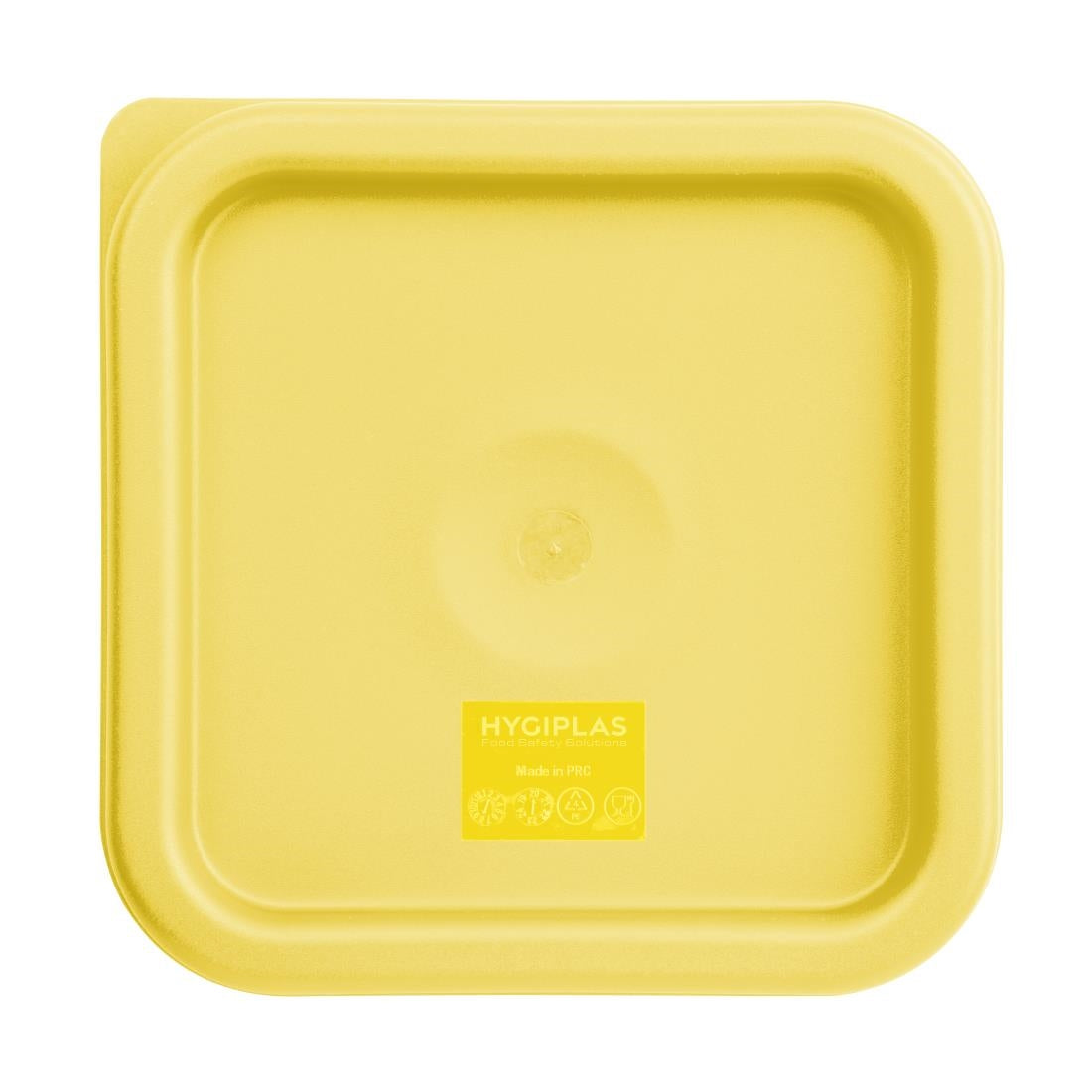 Hygiplas Square Food Storage Container Lid Yellow Small