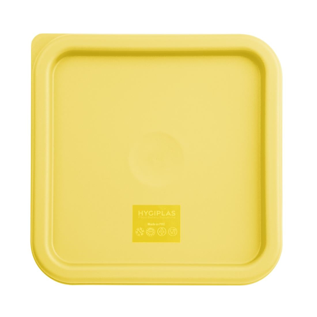 Hygiplas Square Food Storage Container Lid Yellow Medium