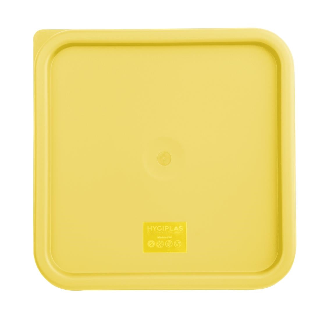 Hygiplas Square Food Storage Container Lid Yellow Large